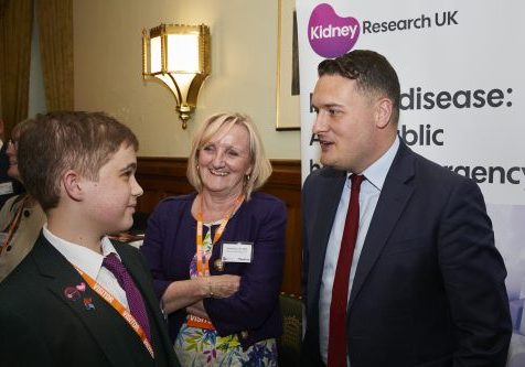 Charlie speaking to Wes Streeting and Sandra Currie at the parliamentary event.